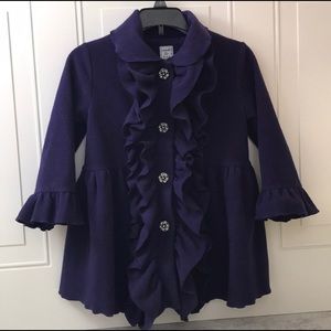 Mack & Co girls purple ruffle coat